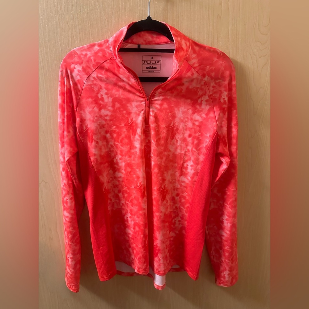 Adidas Red Long Sleeve 1/4 Zip